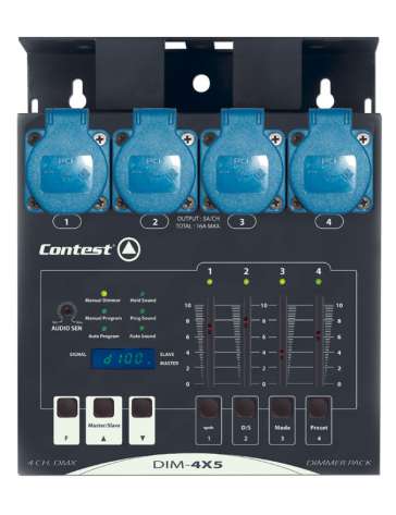 BLOC DE PUISSANCE DMX ET ANALOGIQUE DIM-4X5 "CONTEST" 4X5A AVEC FADERS