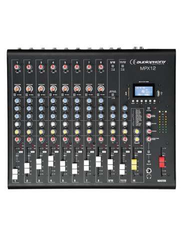 TABLE DE MIXAGE MPX12 AUDIOPHONY 12 CANAUX, EFFETS, LECTEUR USB/SD/BT