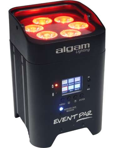 PROJECTEUR A LED EVENTPAR ALGAM LIGHTING 6X12W RGBWAUV - IR DMX SANS FIL